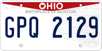 OH license plate GPQ2129