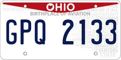 OH license plate GPQ2133