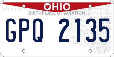 OH license plate GPQ2135