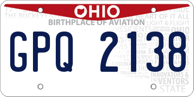 OH license plate GPQ2138