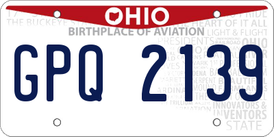 OH license plate GPQ2139