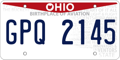 OH license plate GPQ2145