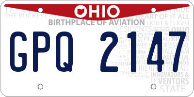 OH license plate GPQ2147