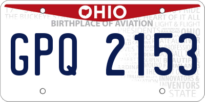 OH license plate GPQ2153