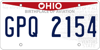 OH license plate GPQ2154