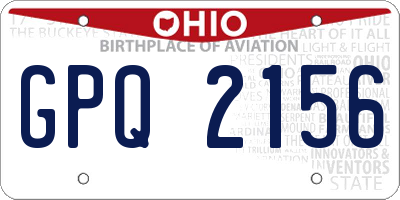 OH license plate GPQ2156