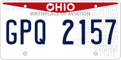 OH license plate GPQ2157