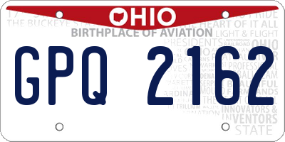 OH license plate GPQ2162