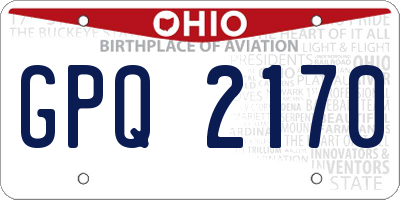 OH license plate GPQ2170