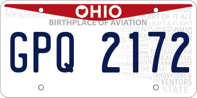 OH license plate GPQ2172