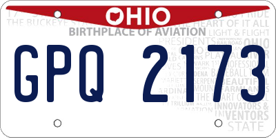 OH license plate GPQ2173