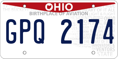 OH license plate GPQ2174
