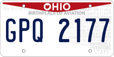 OH license plate GPQ2177