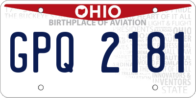 OH license plate GPQ2181