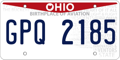 OH license plate GPQ2185