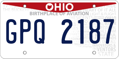 OH license plate GPQ2187