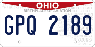 OH license plate GPQ2189