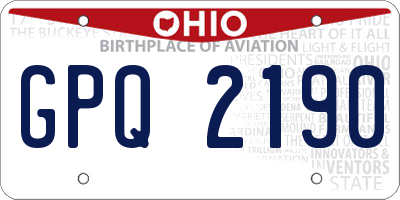 OH license plate GPQ2190