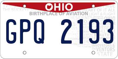 OH license plate GPQ2193