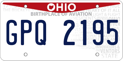 OH license plate GPQ2195