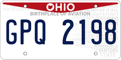 OH license plate GPQ2198
