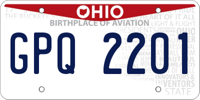 OH license plate GPQ2201