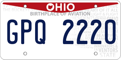 OH license plate GPQ2220