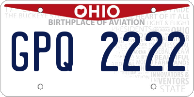 OH license plate GPQ2222