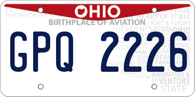 OH license plate GPQ2226