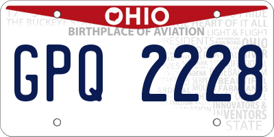 OH license plate GPQ2228