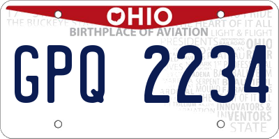 OH license plate GPQ2234