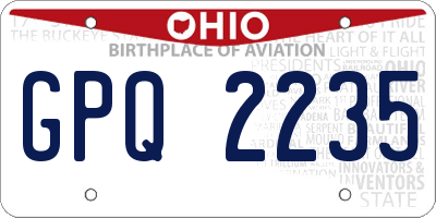 OH license plate GPQ2235