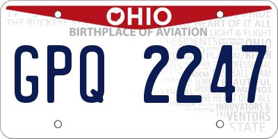 OH license plate GPQ2247
