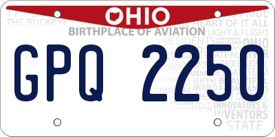 OH license plate GPQ2250