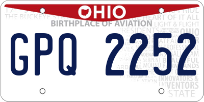 OH license plate GPQ2252