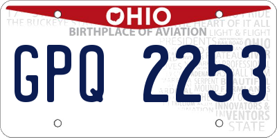 OH license plate GPQ2253