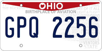 OH license plate GPQ2256