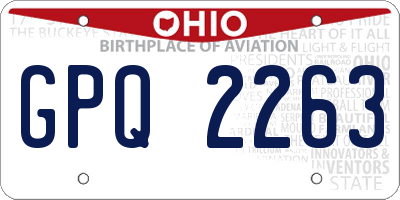 OH license plate GPQ2263