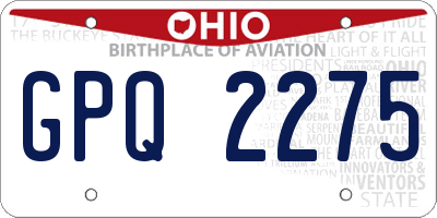 OH license plate GPQ2275