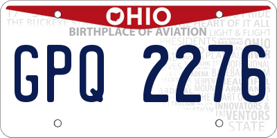 OH license plate GPQ2276