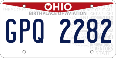 OH license plate GPQ2282