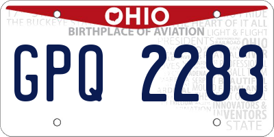 OH license plate GPQ2283