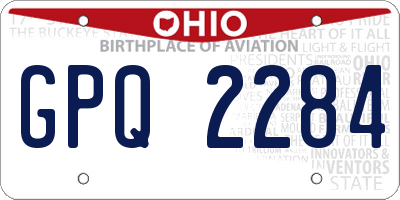 OH license plate GPQ2284