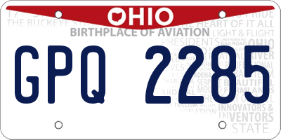 OH license plate GPQ2285