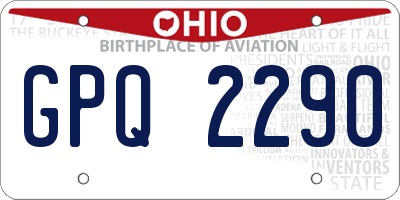 OH license plate GPQ2290