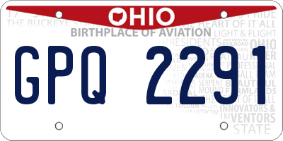 OH license plate GPQ2291