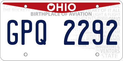 OH license plate GPQ2292
