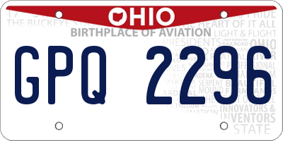 OH license plate GPQ2296