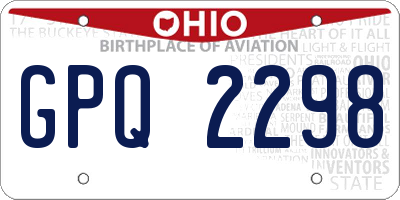 OH license plate GPQ2298