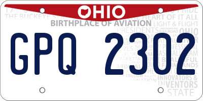 OH license plate GPQ2302
